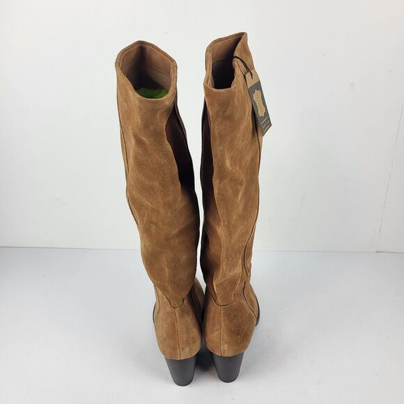 Crevo Women's Boots Size 8.5 Atty Suede Chestnut Leather Suede Shoes Riding - Picture 12 of 16